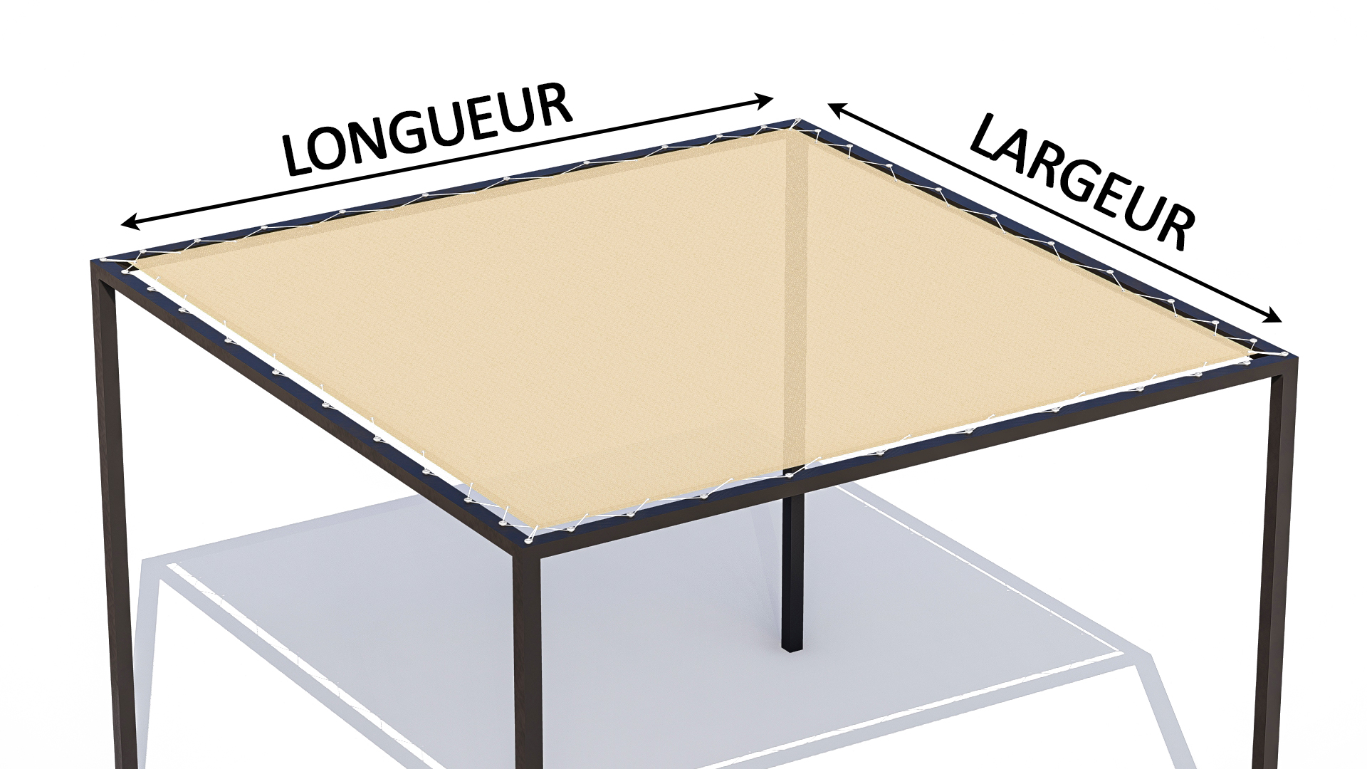 Dimensions toile avec oeillets